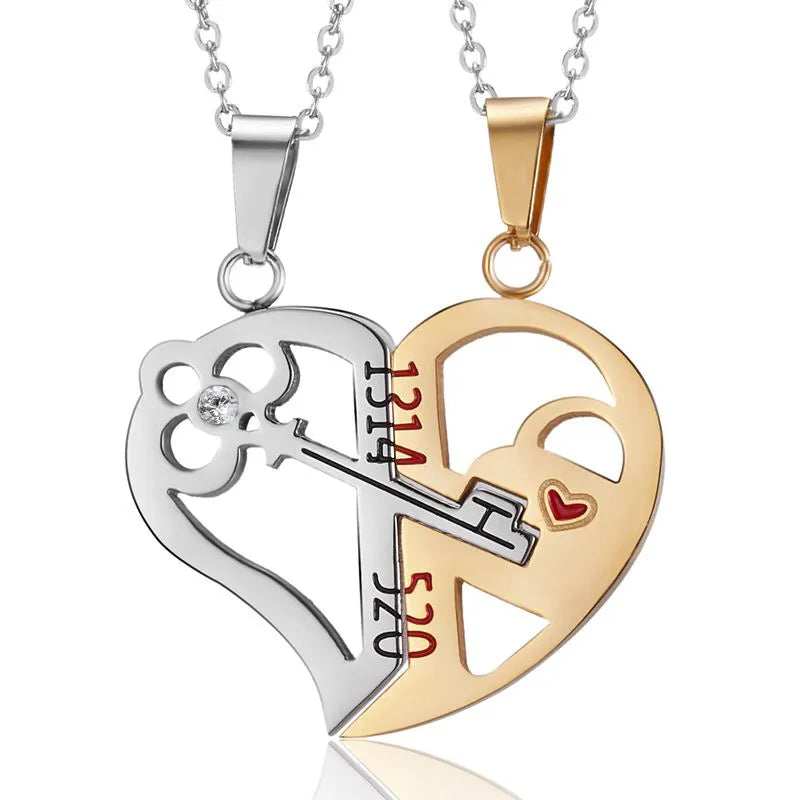 Magnetic Couples Necklace Sets - Dagger & Diamond Necklace R