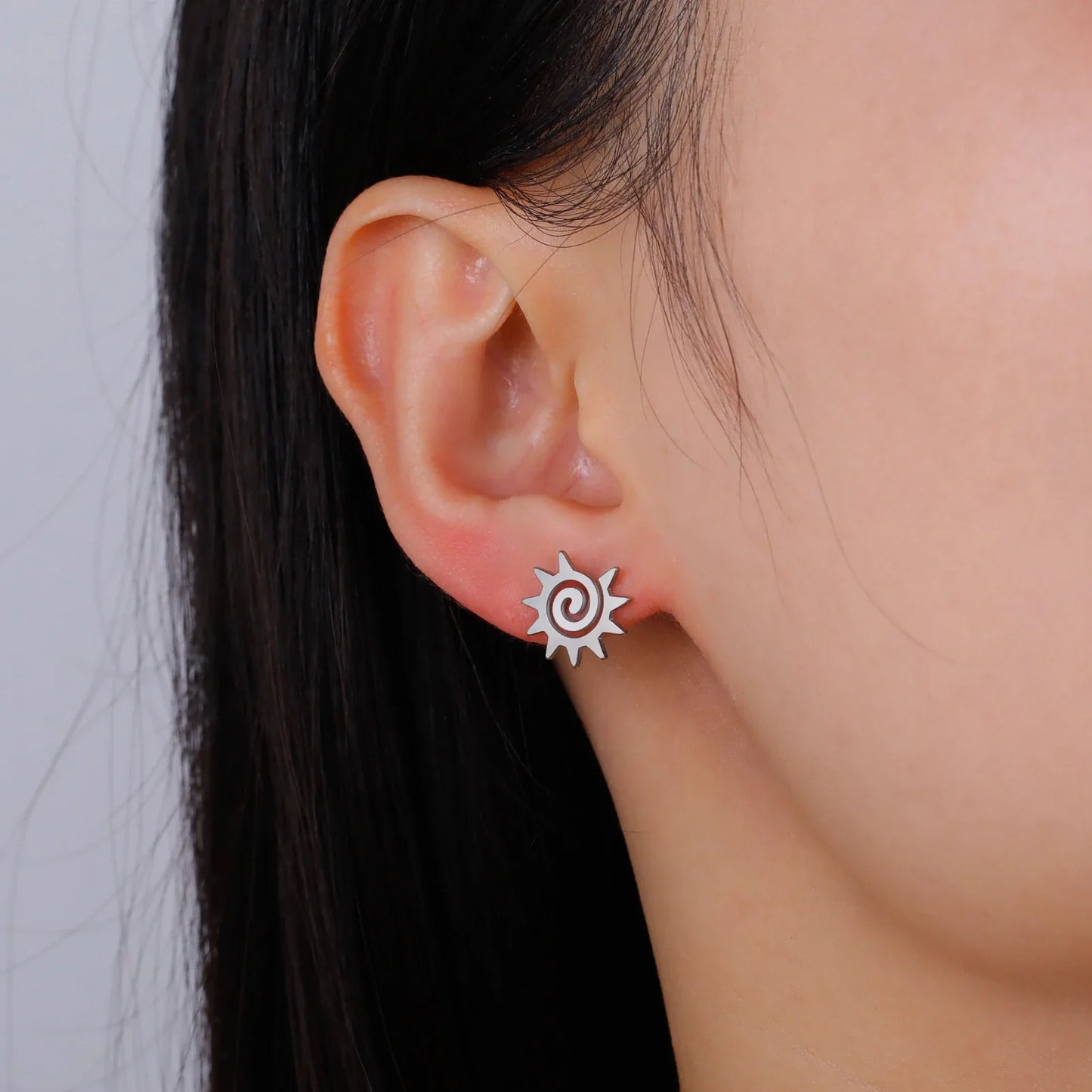 Spiral Sun Stud Earring