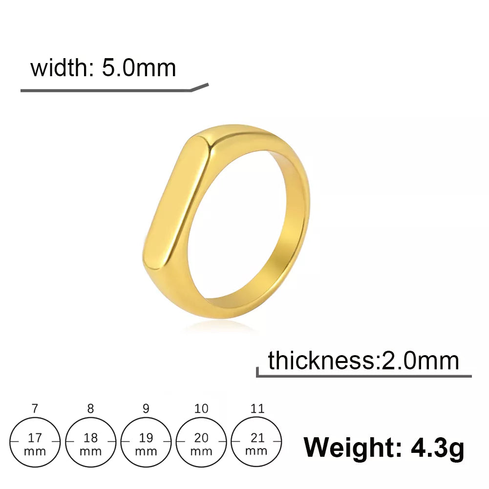 Minimalist Ring - Dagger & Diamond Gold Color / 7