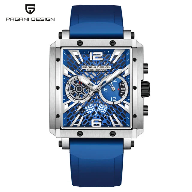 PAGANI DESIGN PD-1725 Skeleton Racing Series Quartz Watch for Men - Dagger & Diamond Blue