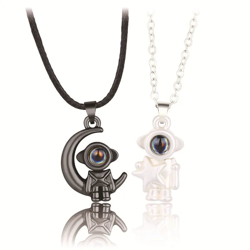 Magnetic Couples Necklace Sets - Dagger & Diamond Necklace Z2