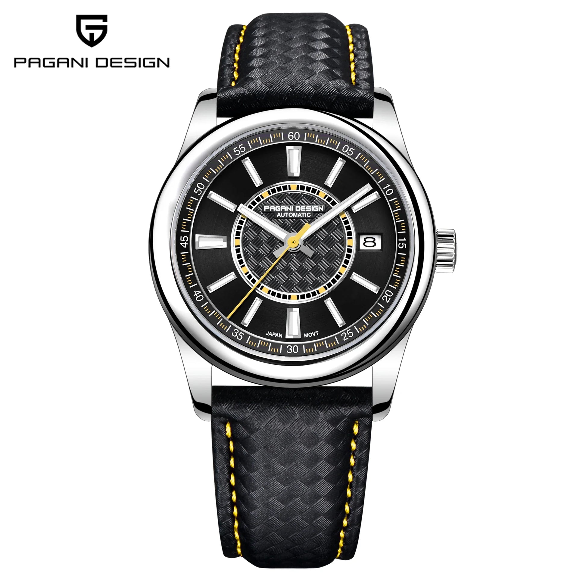 PAGANI DESIGN PD-1778 Automatic Watch for Men - Dagger & Diamond Black Yellow