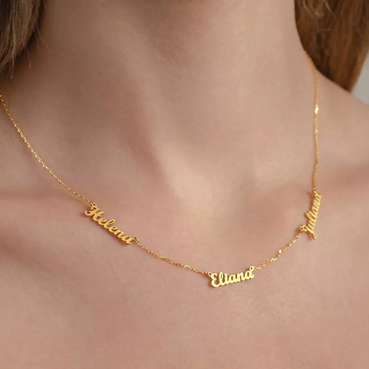 Personalized Multi Name Necklace - Dagger & Diamond rose gold / 1 Name / 40cm
