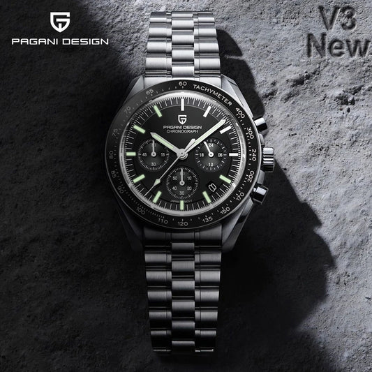 PAGANI DESIGN PD-1701 Moonwatch Luxury Chronograph Quartz Watch For Men - Dagger & Diamond