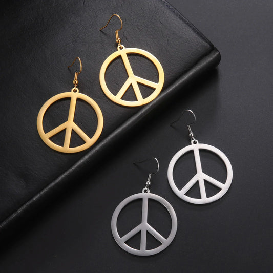 Peace Symbol Drop Earrings