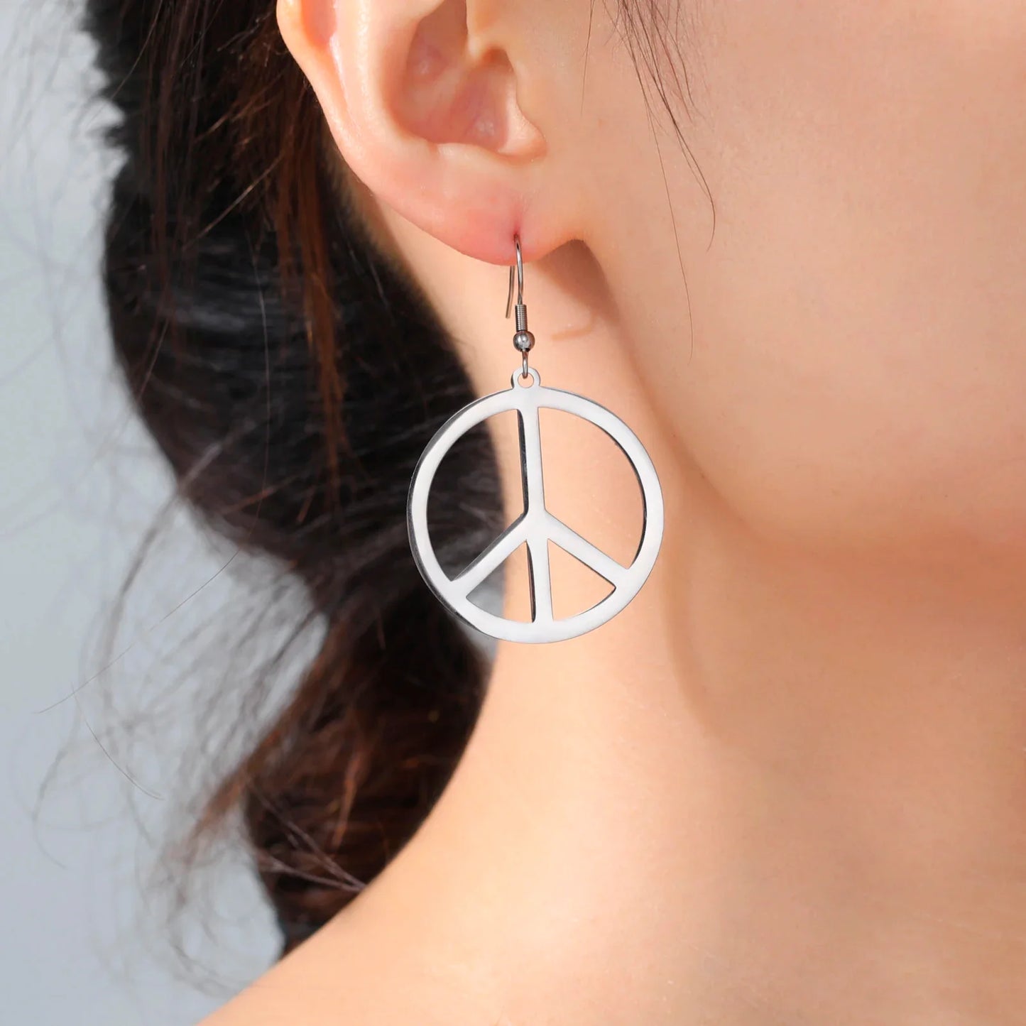 Peace Symbol Drop Earrings