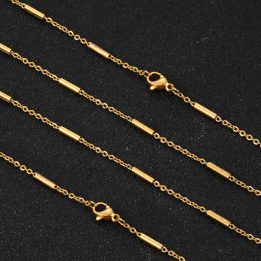 Dazzling Pattern Chain Necklaces for Her - Dagger & Diamond Gold Lines / 18cm Bracelet