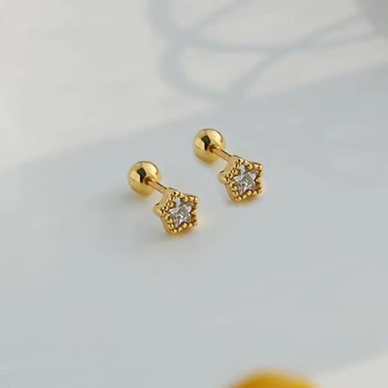 Mini Colorful Stud Earrings - Dagger & Diamond KAE245-2