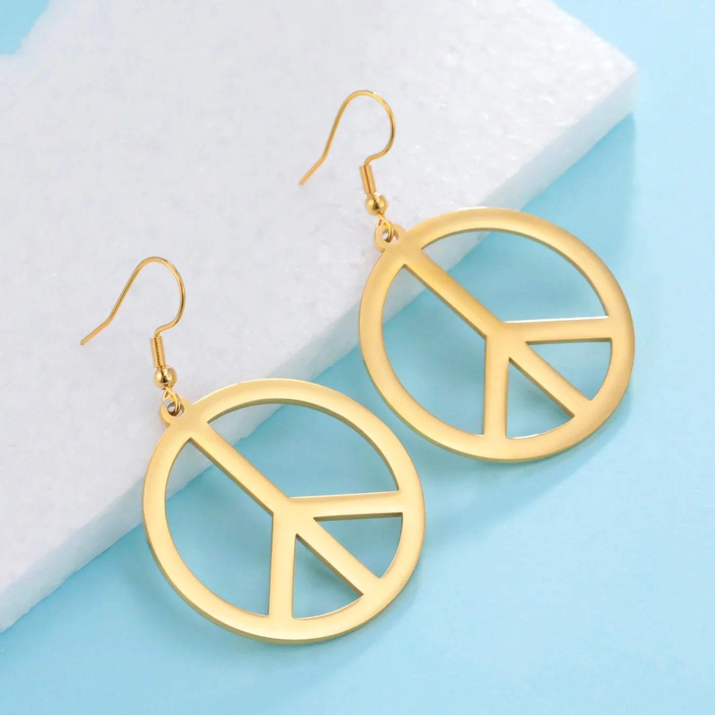 Peace Symbol Drop Earrings