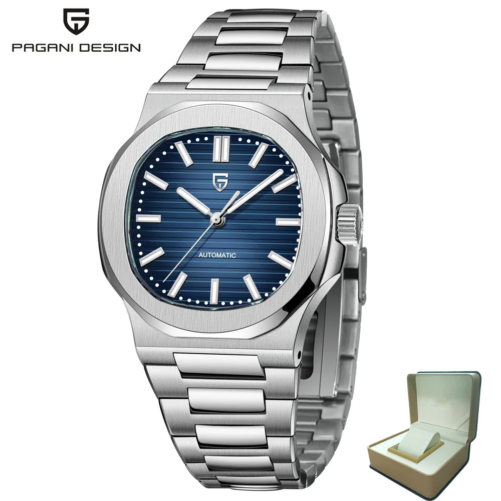 PAGANI DESIGN PD-1728 Aquanaut Luxury Automatic Watch For Men - Dagger & Diamond Blue w/Gift box