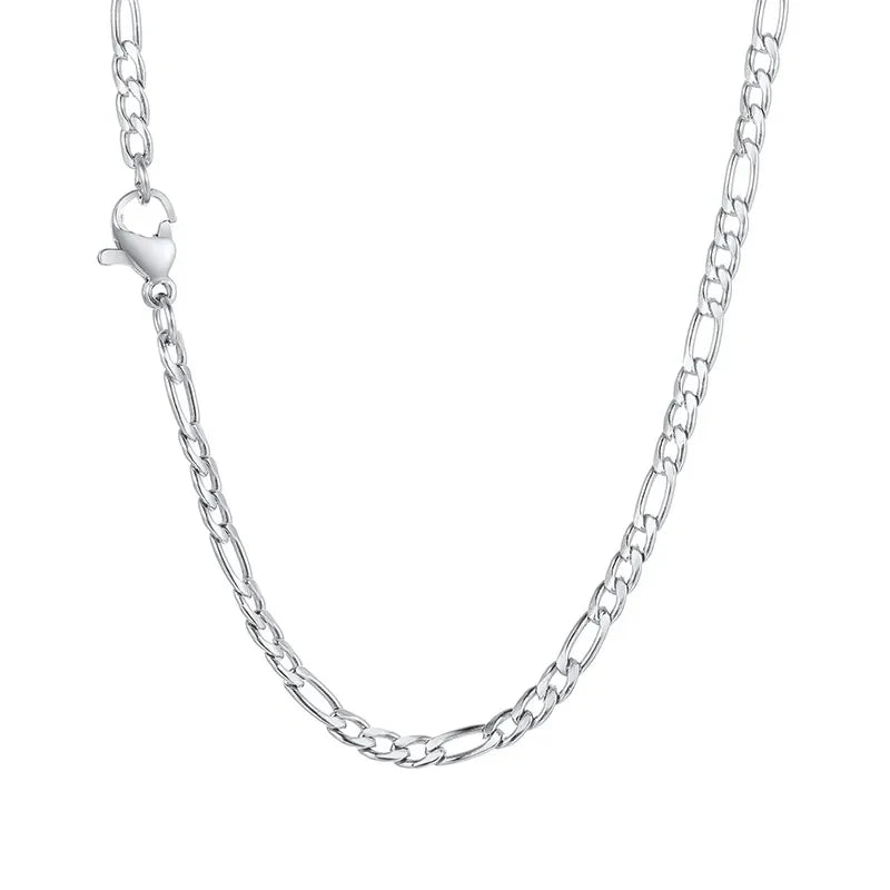 Figaro Chain Necklace for Her - Dagger & Diamond silver / 45cm Length