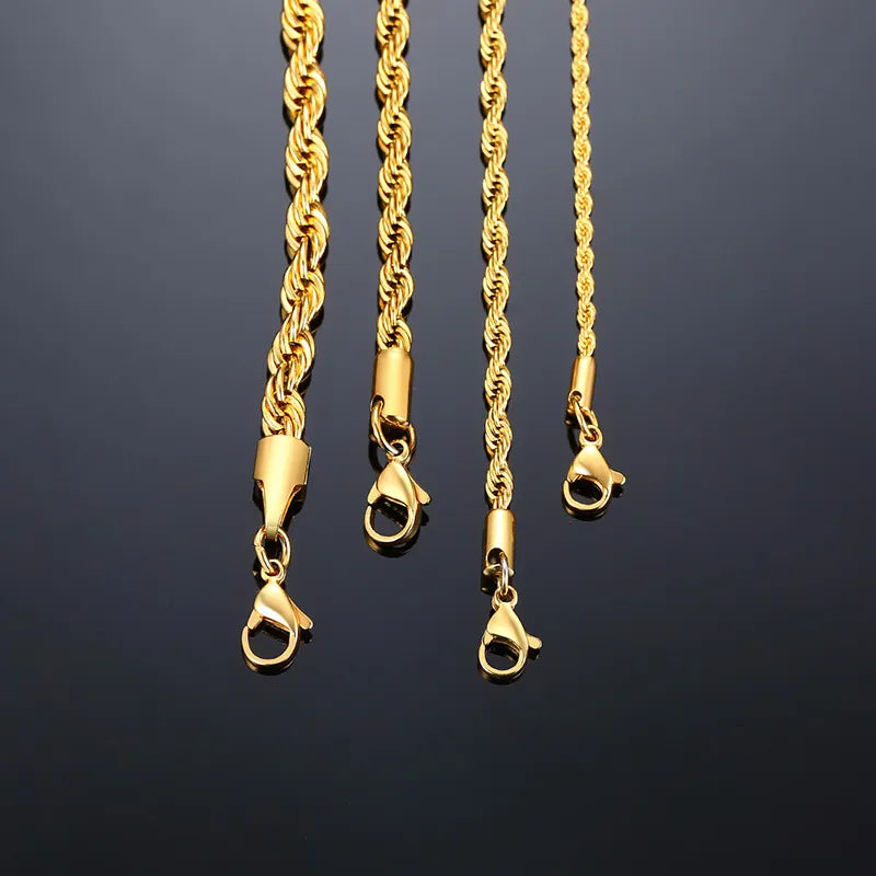 Men's Rope Chain Necklace - Dagger & Diamond