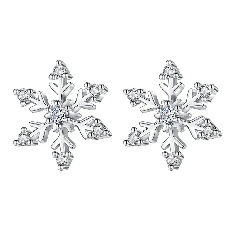 Crsytal Snowflake Stud Earrings - Dagger & Diamond XY0236