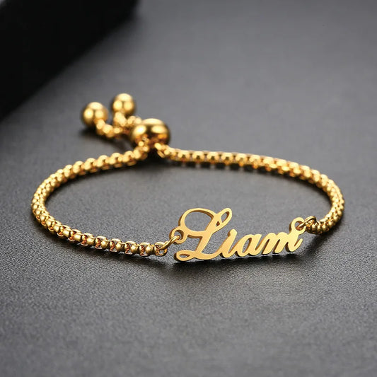 Custom Name Luxury Box Chain Bracelet - Dagger & Diamond