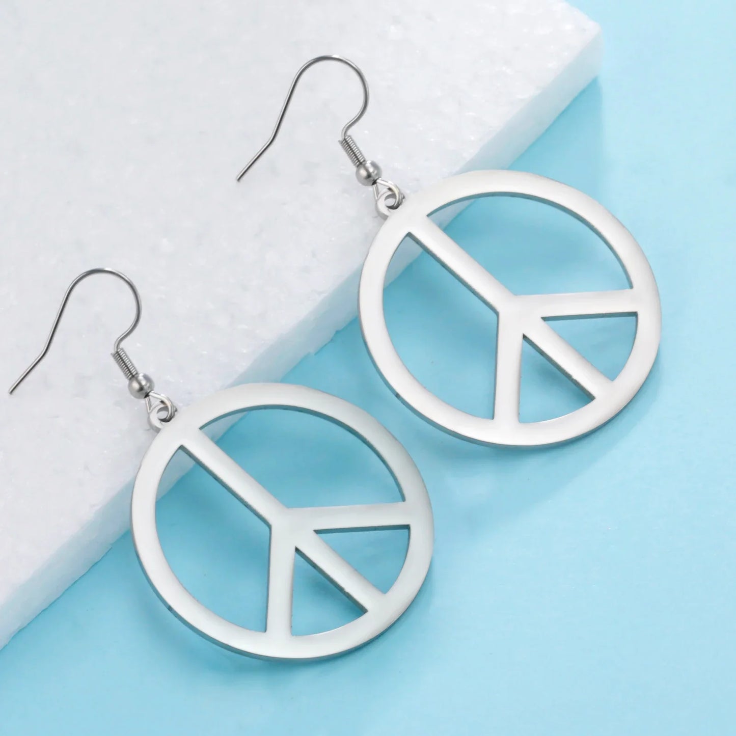 Peace Symbol Drop Earrings