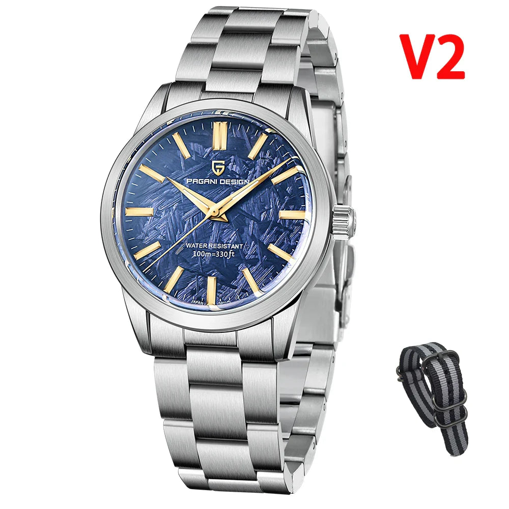 PAGANI DESIGN PD-1734 Meteor Dial Quartz Watch for Men - Dagger & Diamond Blue