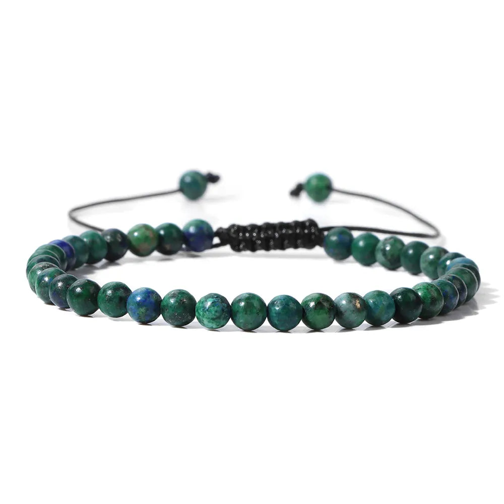 Handmade Natural Stone Beads Braided Bracelet for Men & Women - Dagger & Diamond lapis lazuli