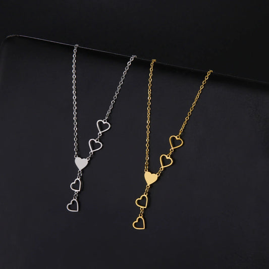 K-Pop Hearts Tassel Necklace