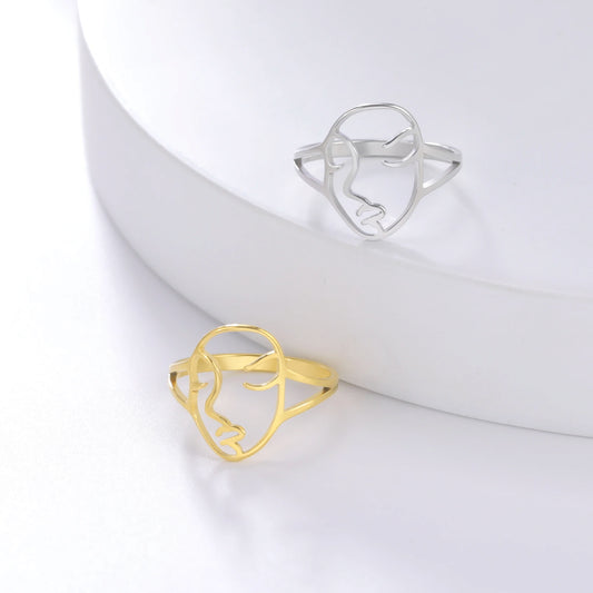 Abstract Face Rings for Women
