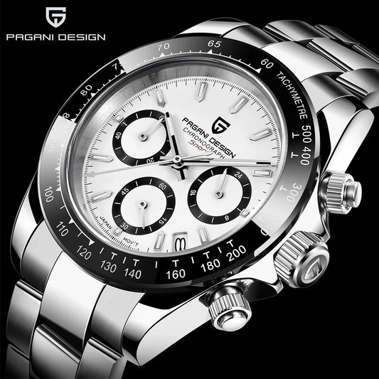 PAGANI DESIGN PD-1644 Ceramic Chronograph Sport Quartz Watches for Men - Dagger & Diamond