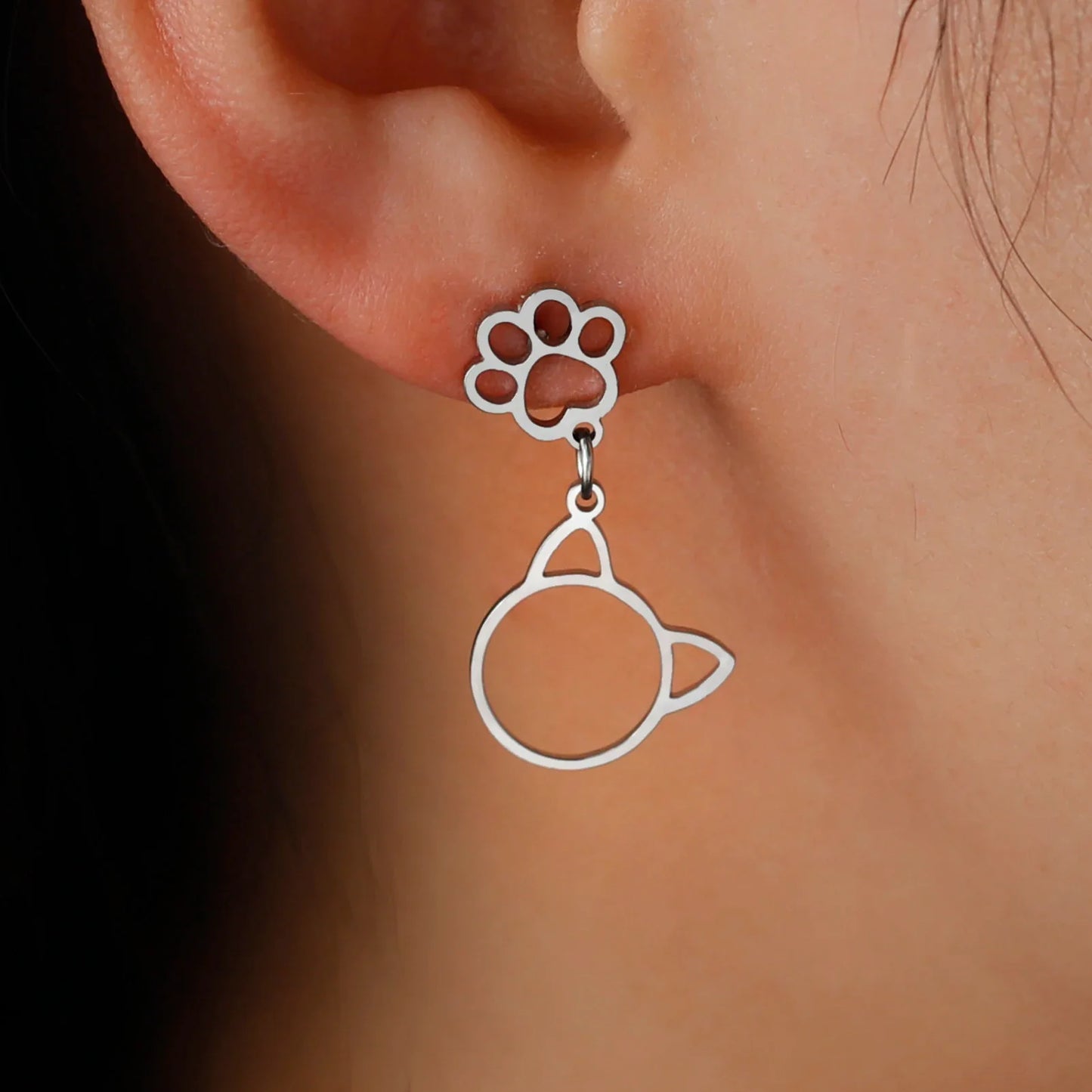 Cute Cat Paw Drop Earrings