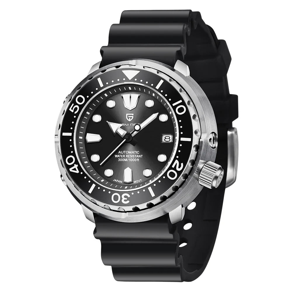 PAGANI DESIGN PD-1695 Professional Diver Automatic Watch Men's - Dagger & Diamond Black