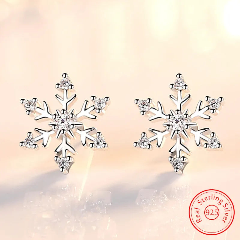 Crsytal Snowflake Stud Earrings - Dagger & Diamond