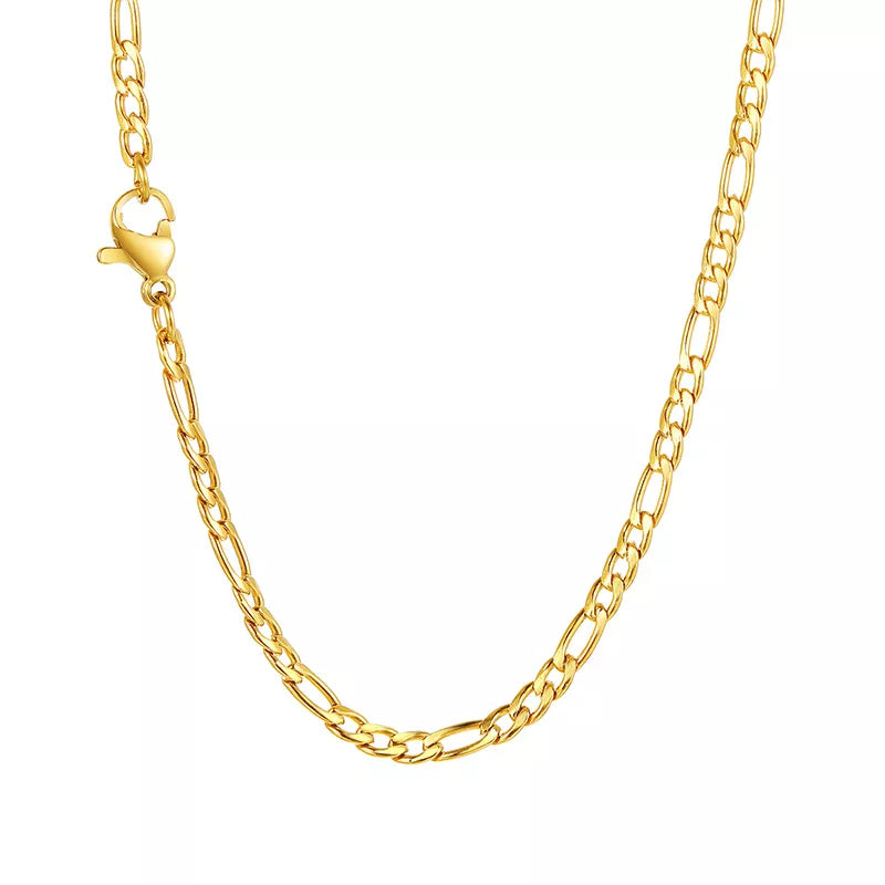 Figaro Chain Necklace for Her - Dagger & Diamond gold / 45cm Length