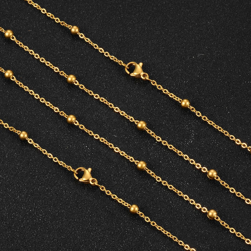 Dazzling Pattern Chain Necklaces for Her - Dagger & Diamond Gold Dots / 18cm Bracelet