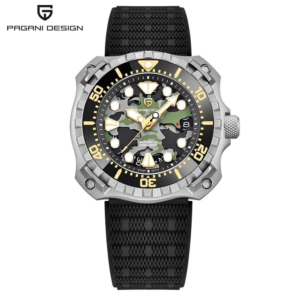 PAGANI DESIGN PD-YN009 Military Hollow Dial Titanium Automatic Watch for Men - Dagger & Diamond