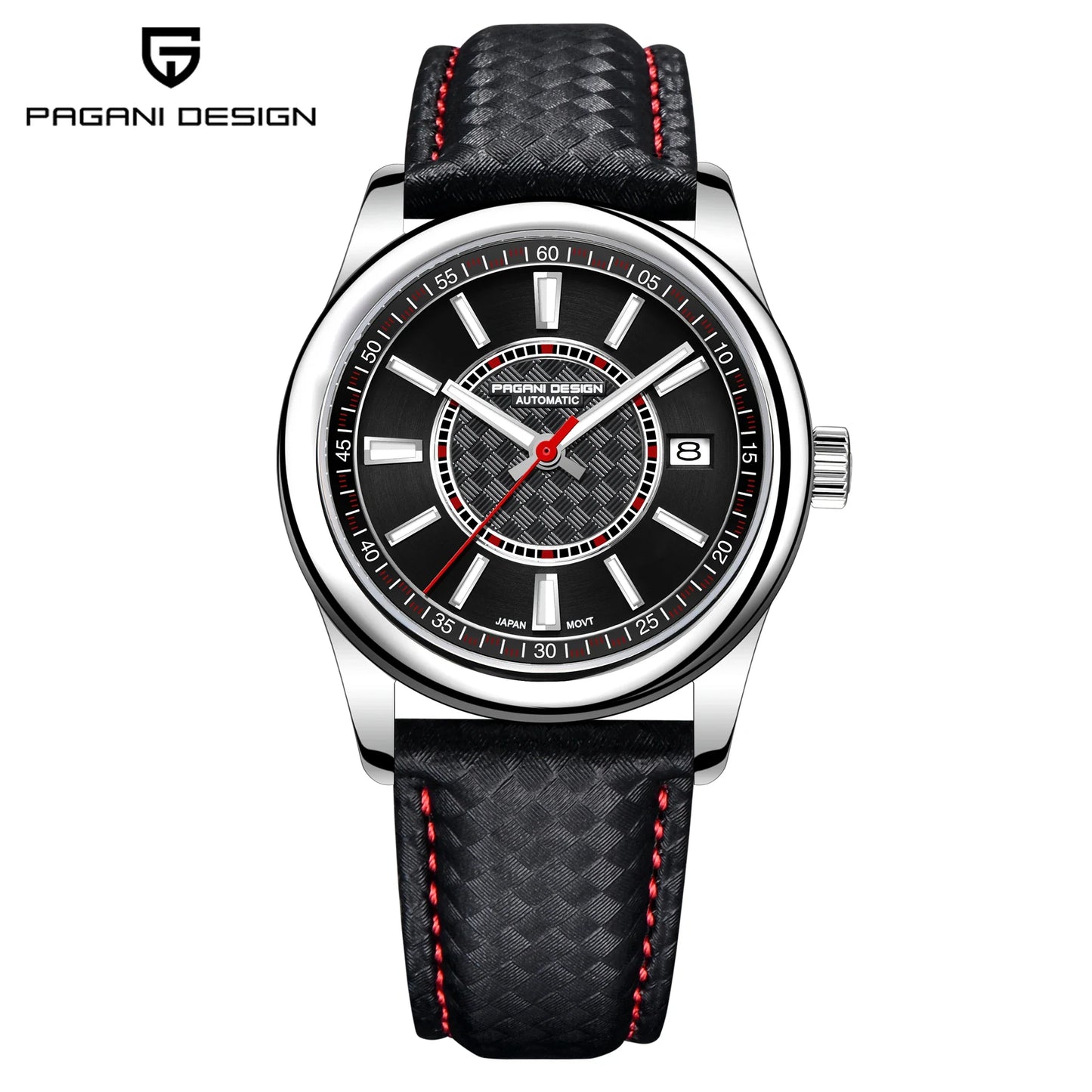 PAGANI DESIGN PD-1778 Automatic Watch for Men - Dagger & Diamond Black Red