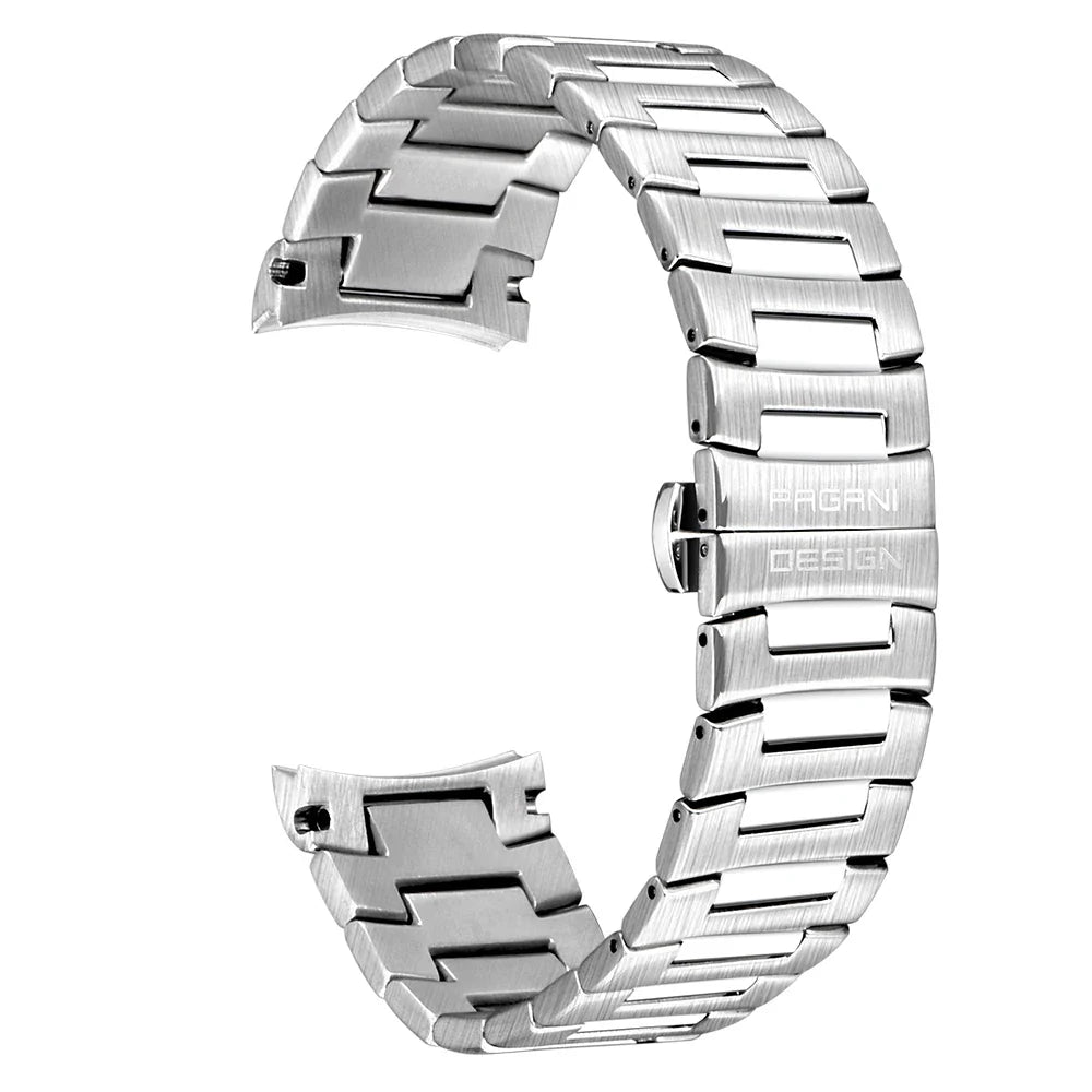 PAGANI DESIGN 24MM Stainless Steel Watch Band - Dagger & Diamond