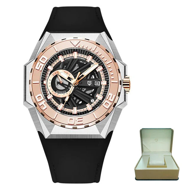 PAGANI DESIGN PD-YS007 Luxury Sport Automatic Watch for Men - Dagger & Diamond Gold Black