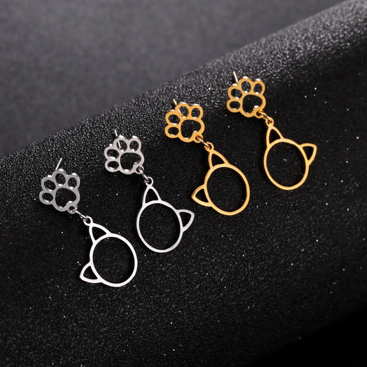 Cute Cat Paw Drop Earrings