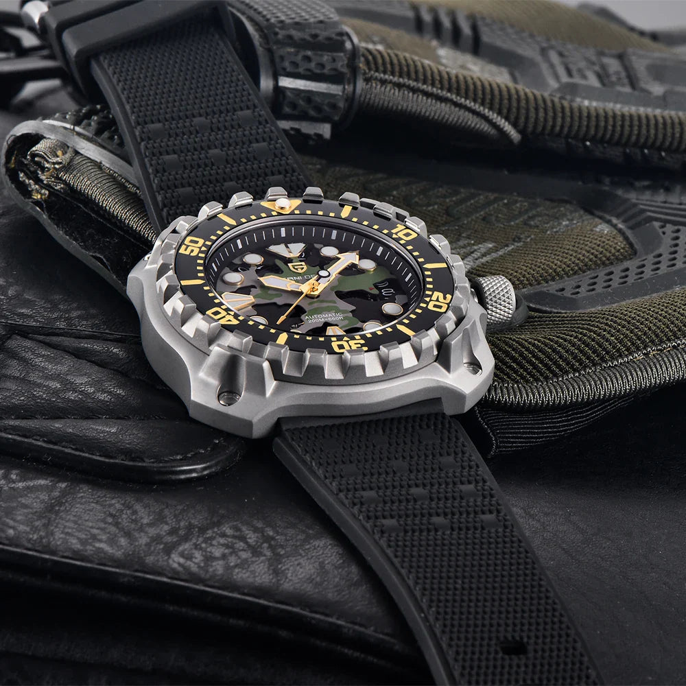 PAGANI DESIGN PD-YN009 Military Hollow Dial Titanium Automatic Watch for Men - Dagger & Diamond