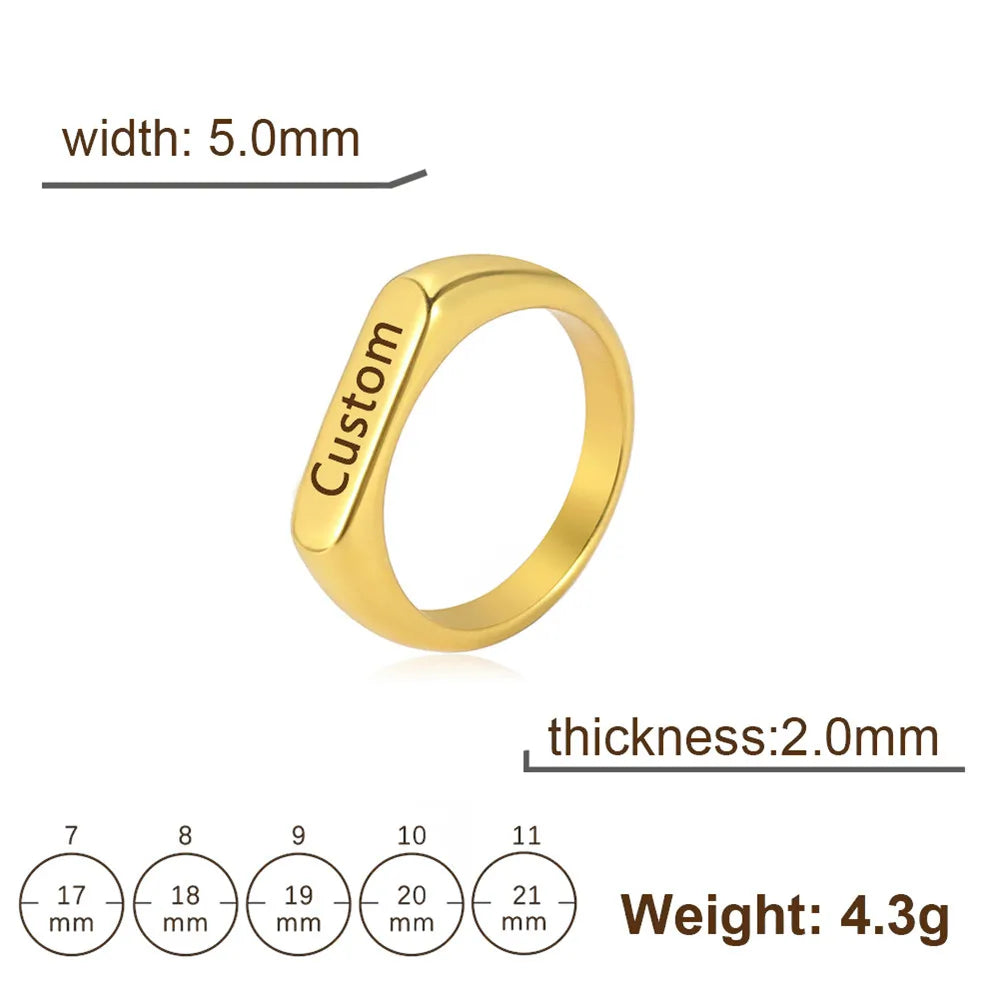 Customizable Minimalist Ring - Dagger & Diamond 5mm Gold / 7