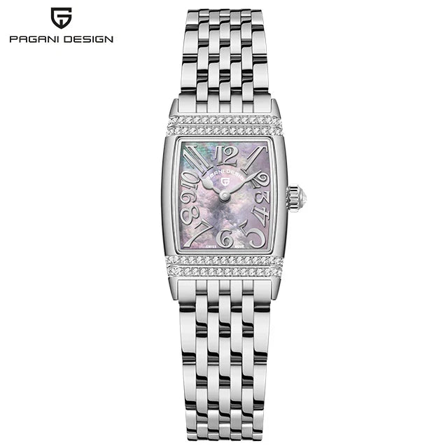 PAGANI DESIGN PD-1737L Luxury Quartz Watch for Women - Dagger & Diamond Silver Purple