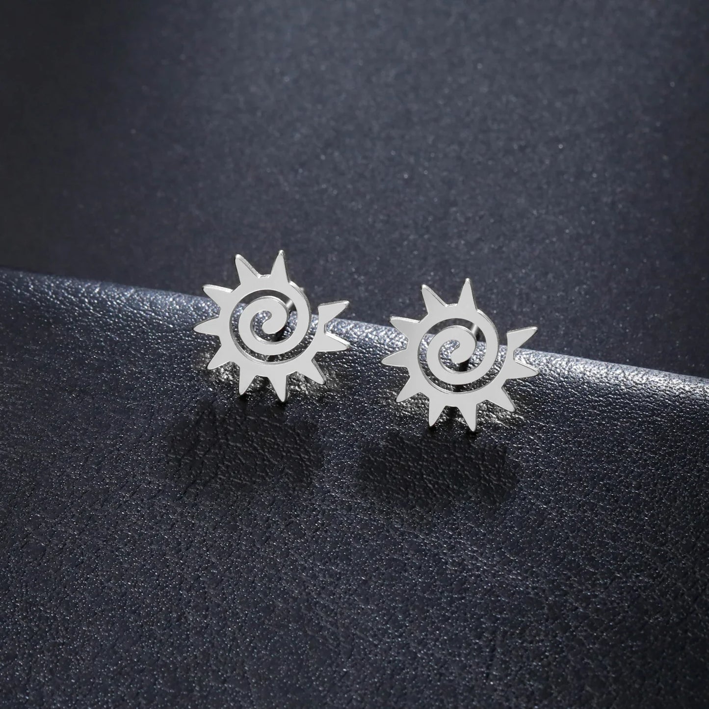 Spiral Sun Stud Earring