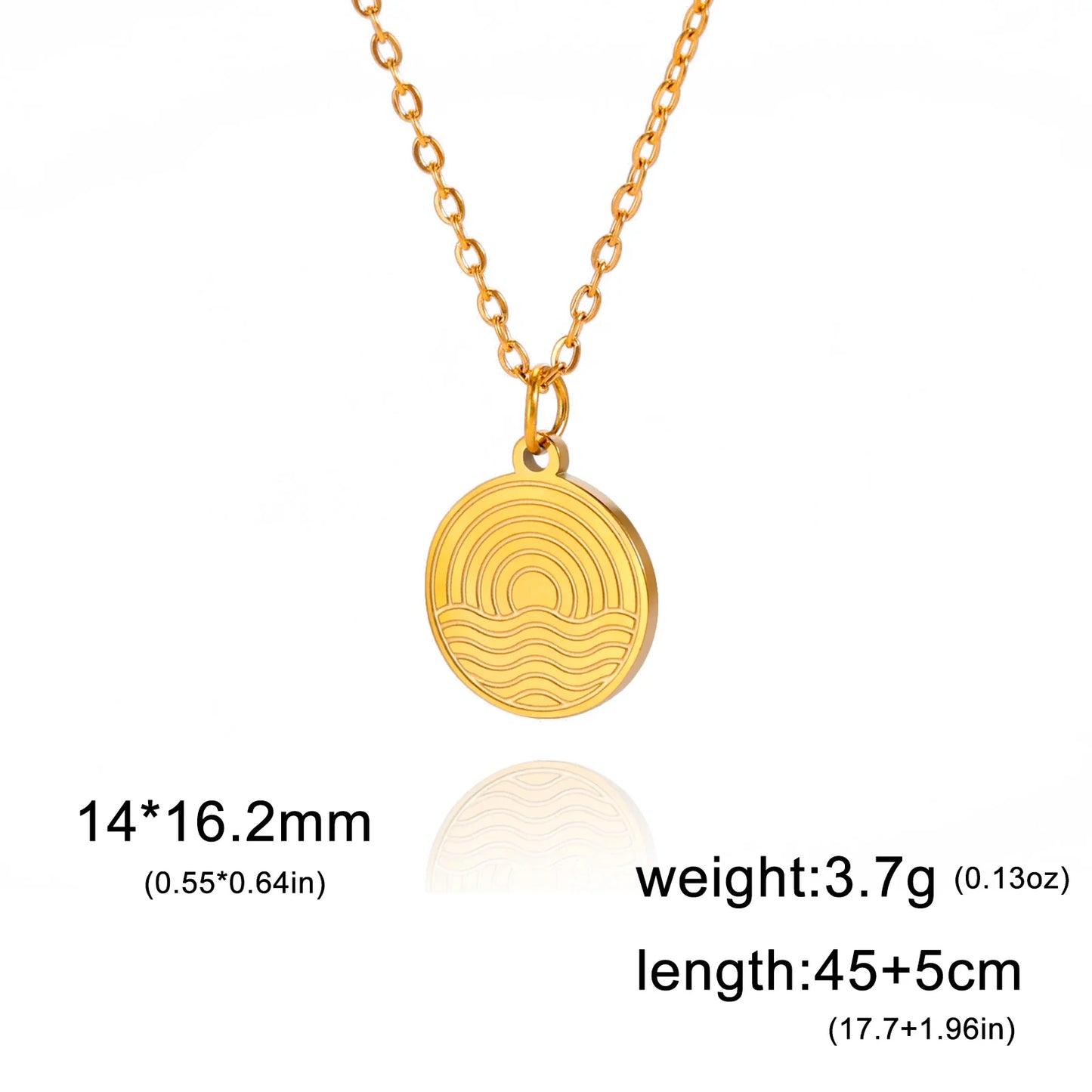 Sunset Disc Pendant Necklace