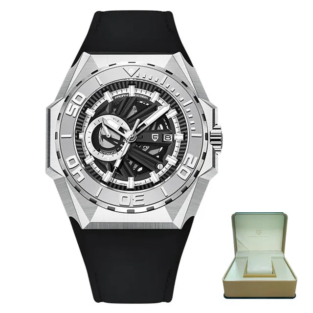 PAGANI DESIGN PD-YS007 Luxury Sport Automatic Watch for Men - Dagger & Diamond Black