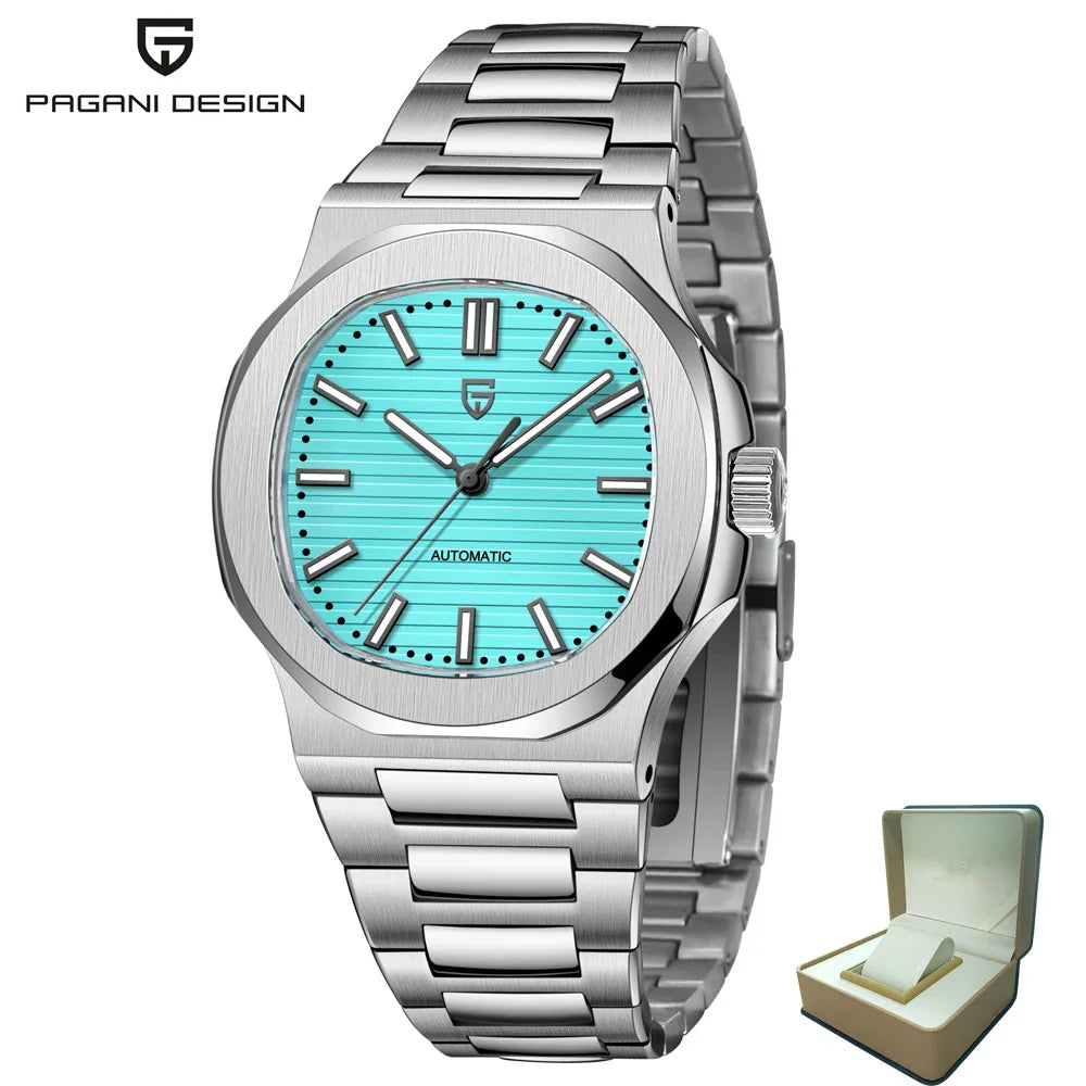 PAGANI DESIGN PD-1728 Aquanaut Luxury Automatic Watch For Men - Dagger & Diamond Ice Blue w/Gift box