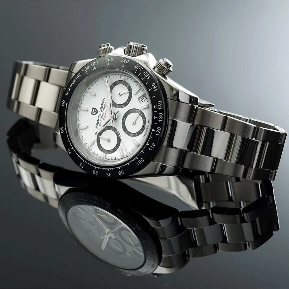 PAGANI DESIGN PD-1644 Ceramic Chronograph Sport Quartz Watches for Men - Dagger & Diamond