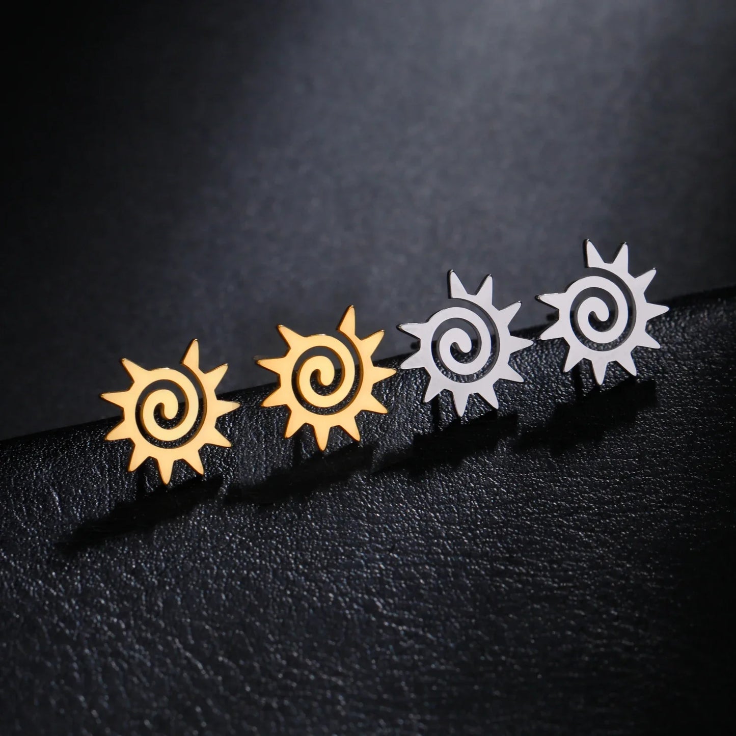 Spiral Sun Stud Earring