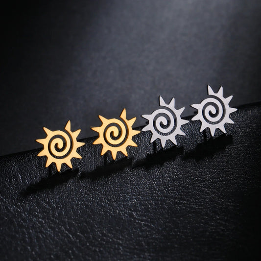 Spiral Sun Stud Earring