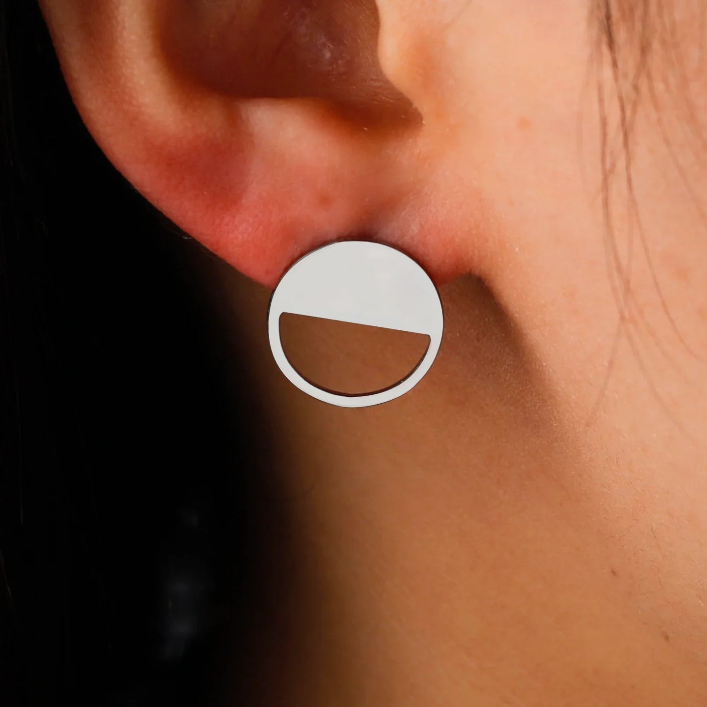 SemiHollow Stud Earring