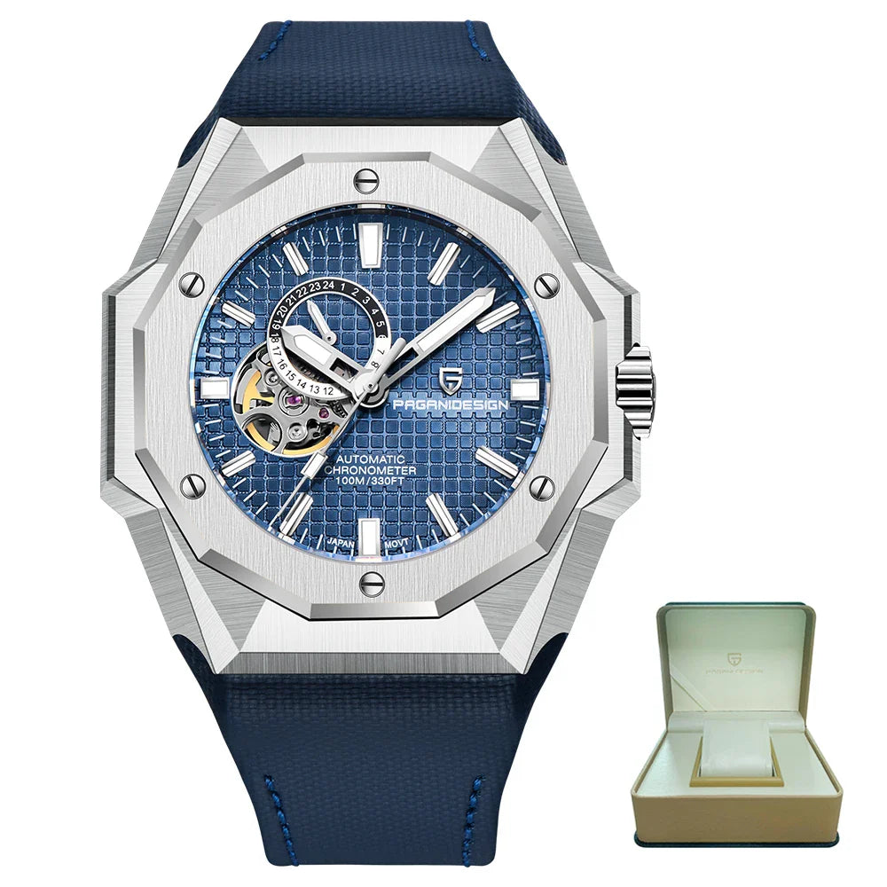 PAGANI DESIGN PD-YS010 Automatic Chronometer Luxury Sport Watch for Men - Dagger & Diamond Blue