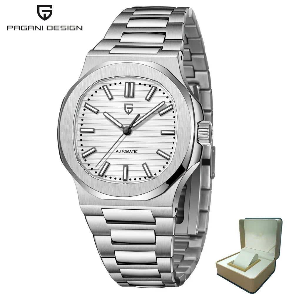 PAGANI DESIGN PD-1728 Aquanaut Luxury Automatic Watch For Men - Dagger & Diamond White w/Gift box