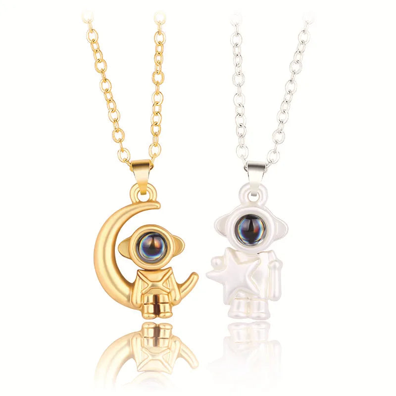 Magnetic Couples Necklace Sets - Dagger & Diamond Necklace Z3