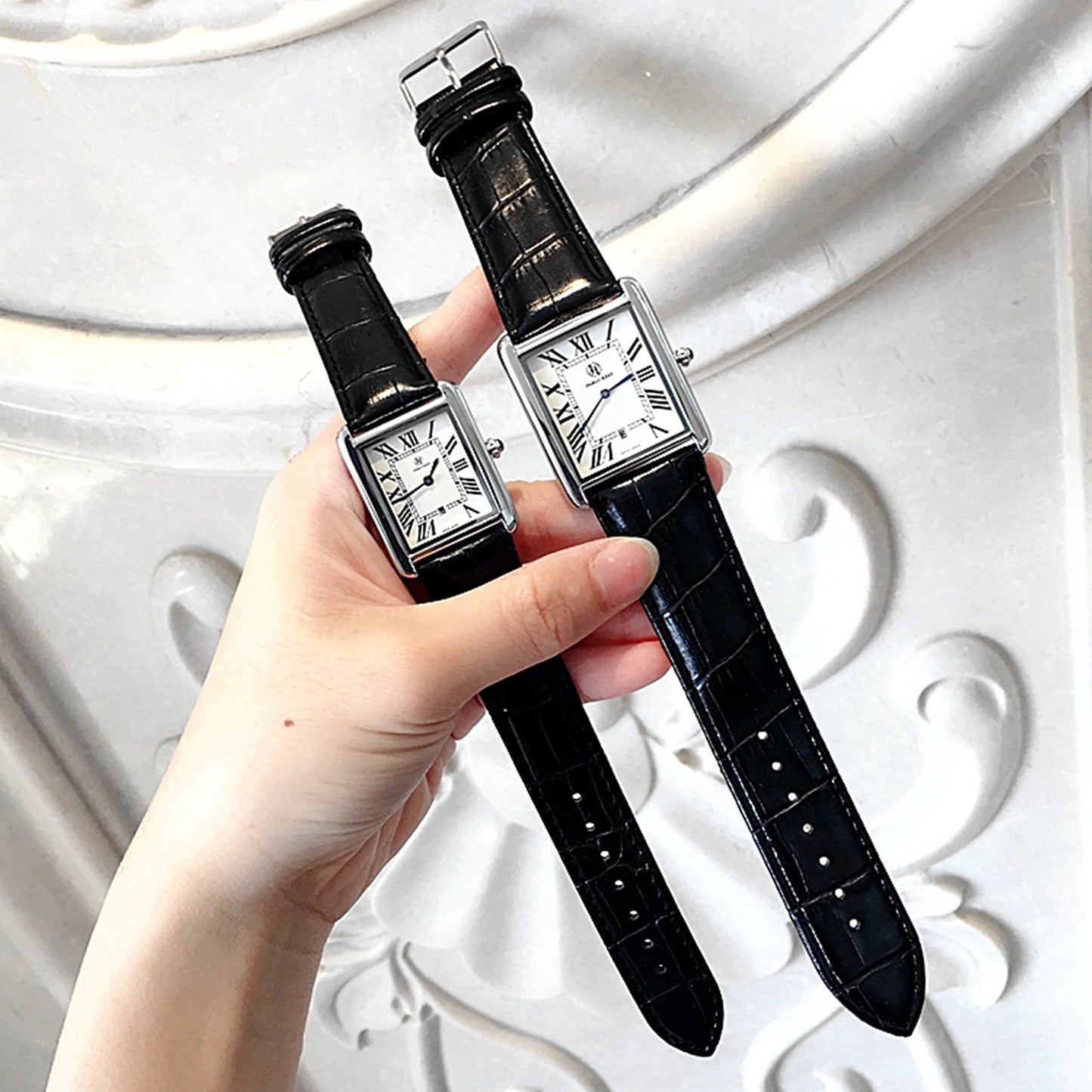 PABLO RAEZ Tank Watch Set for Him and for Her - Dagger & Diamond