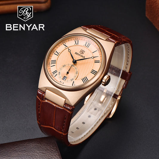 BENYAR BY-5199 Luxury Quartz Watch for Men - Dagger & Diamond